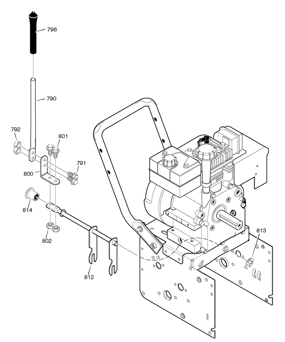 Shift Yoke Diagram and Parts List for 627108X4A 2005 Briggs and Stratton Snow Blower